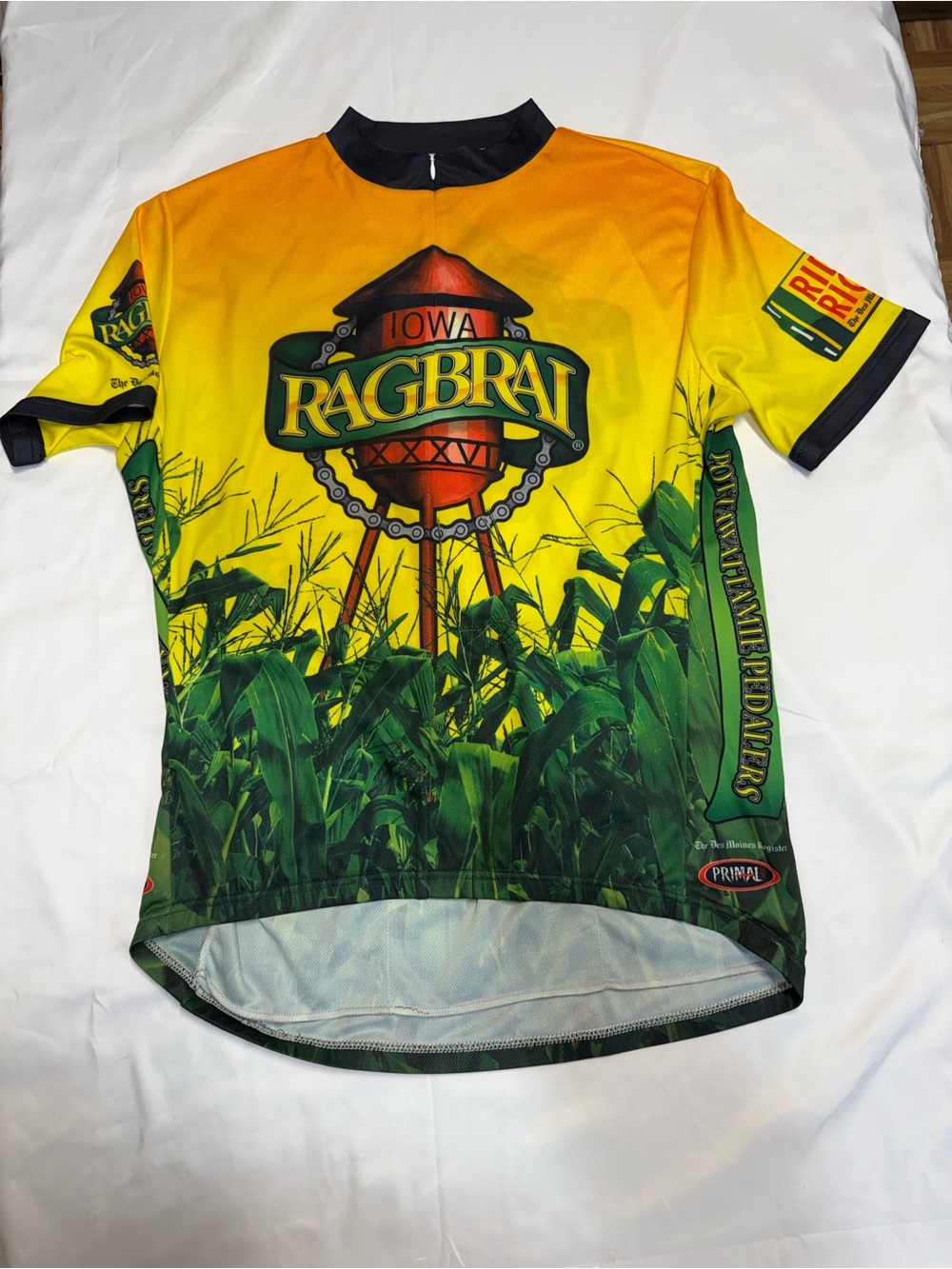 Iowa Ragbrai Men's corn 🌽 and water tower Cycling Jersey sz XXL (18an)